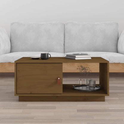 Mesa De Centro De Madera Maciza De Pino 80X50X35,5 Cm