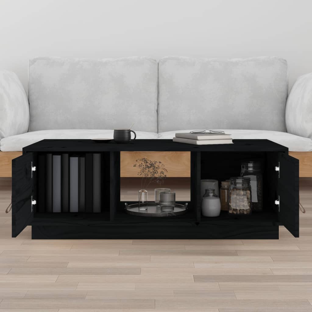 Mesa De Centro De Madera Maciza De Pino 100X50X35 Cm