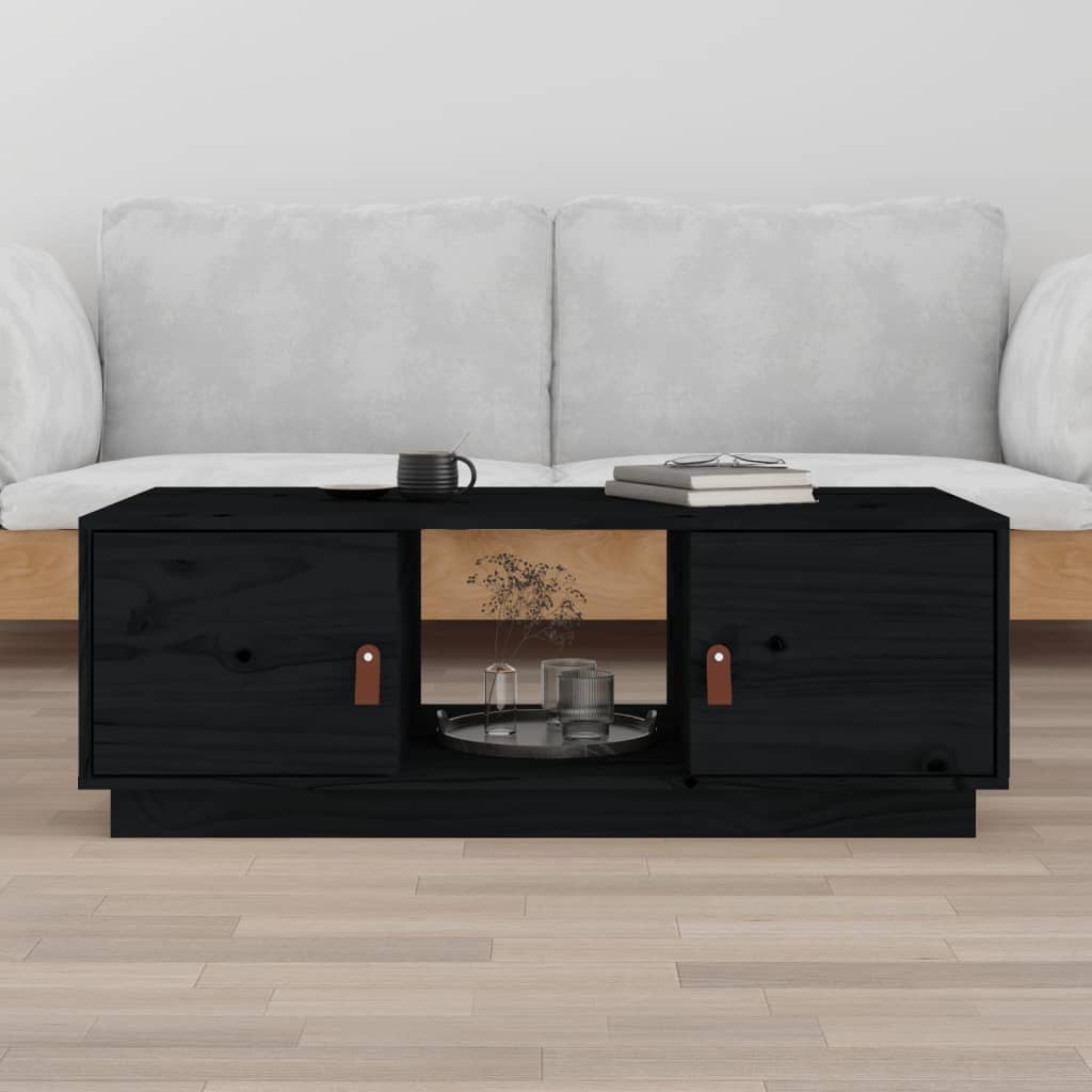 Mesa De Centro De Madera Maciza De Pino 100X50X35 Cm