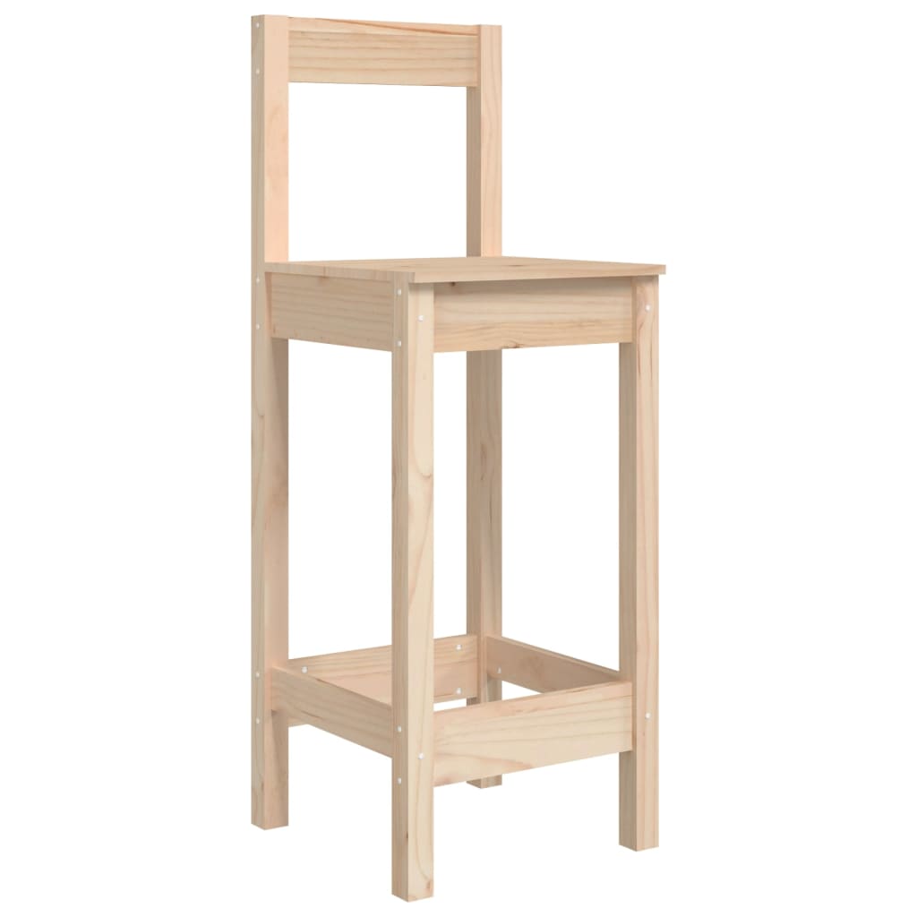 Taburetes Altos 2 Uds Madera Maciza De Pino 40X41,5X112 Cm