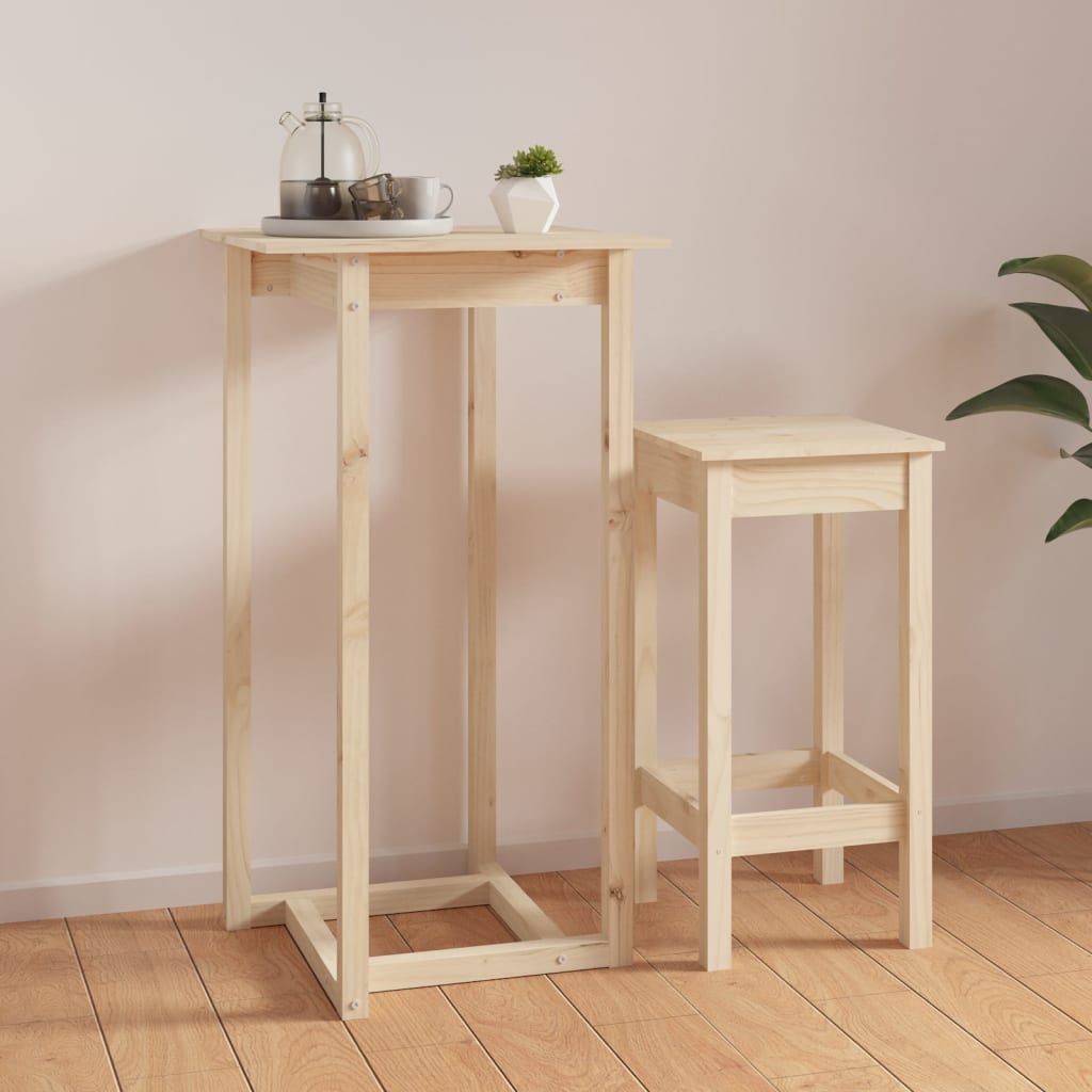 Mesa Alta De Bar Madera Maciza De Pino