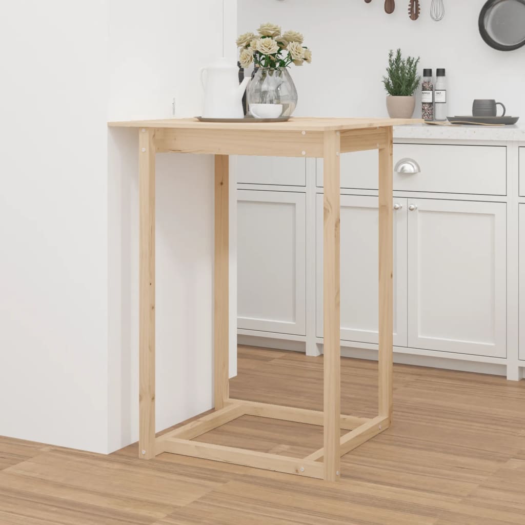 Mesa Alta De Bar Madera Maciza De Pino