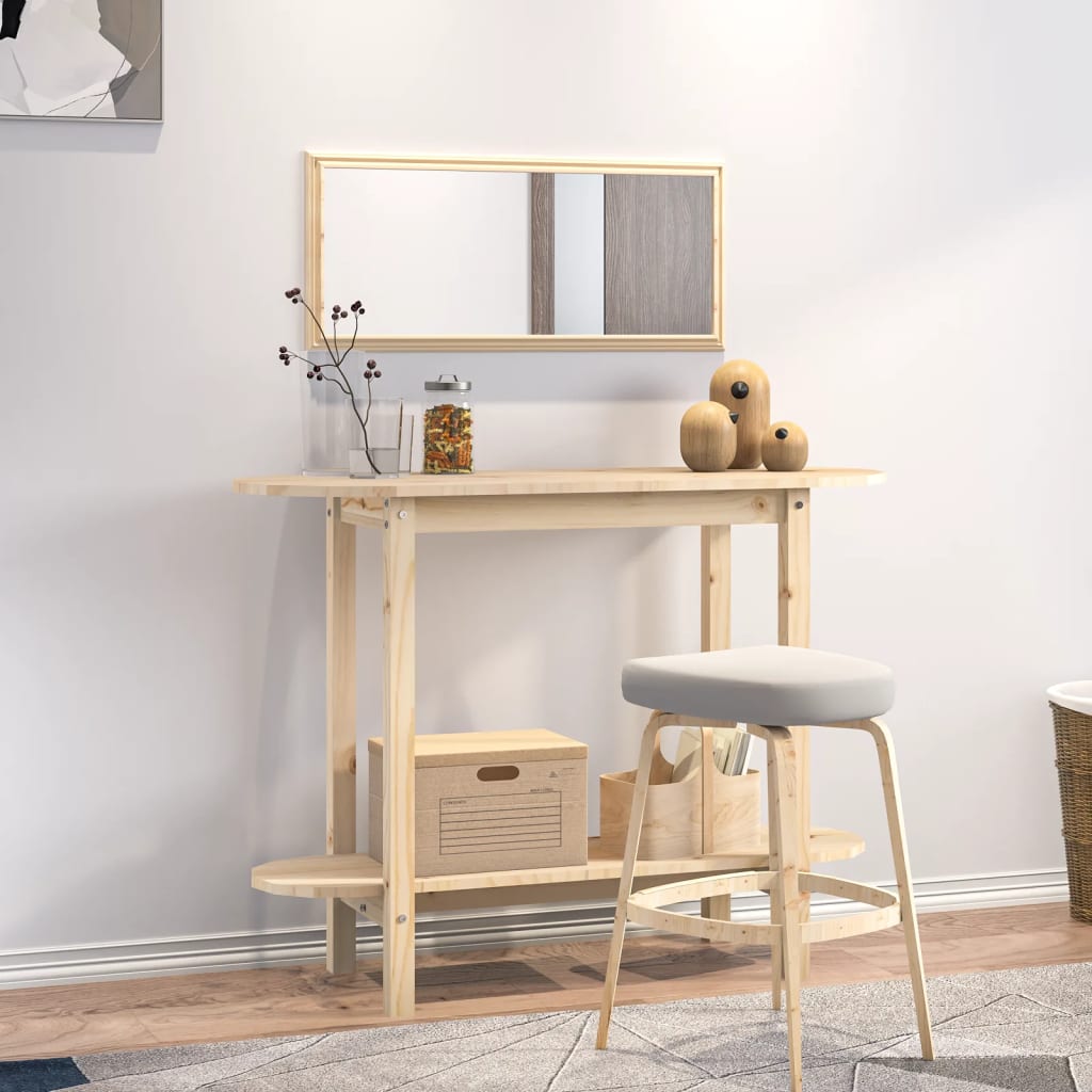 Mesa Consola De Madera Maciza De Pino 110X40X80 Cm