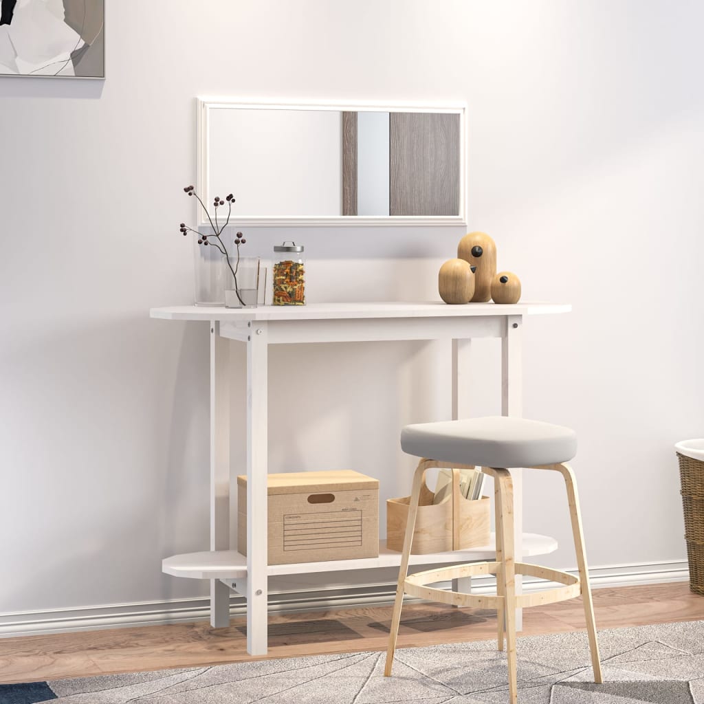 Mesa Consola De Madera Maciza De Pino 110X40X80 Cm