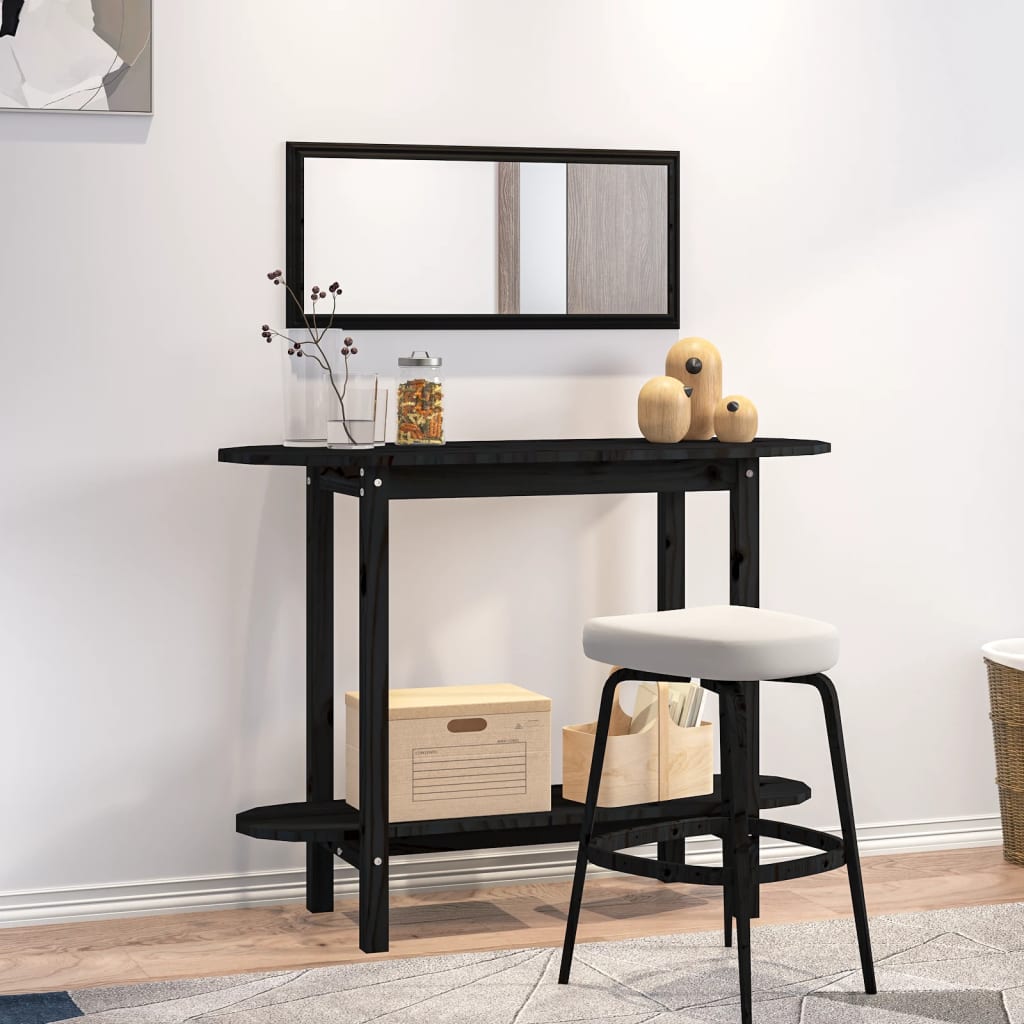 Mesa Consola De Madera Maciza De Pino 110X40X80 Cm