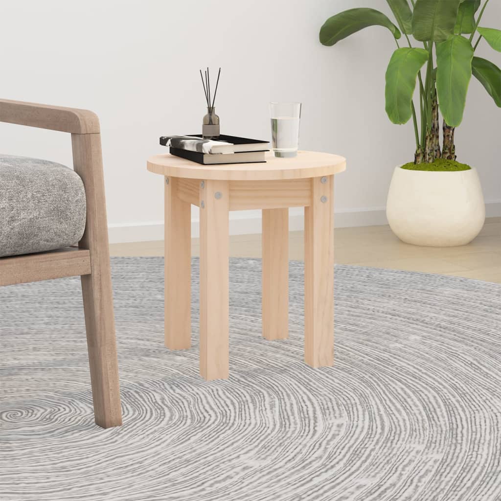 Mesa De Centro De Madera Maciza De Pino Ø35X35 Cm