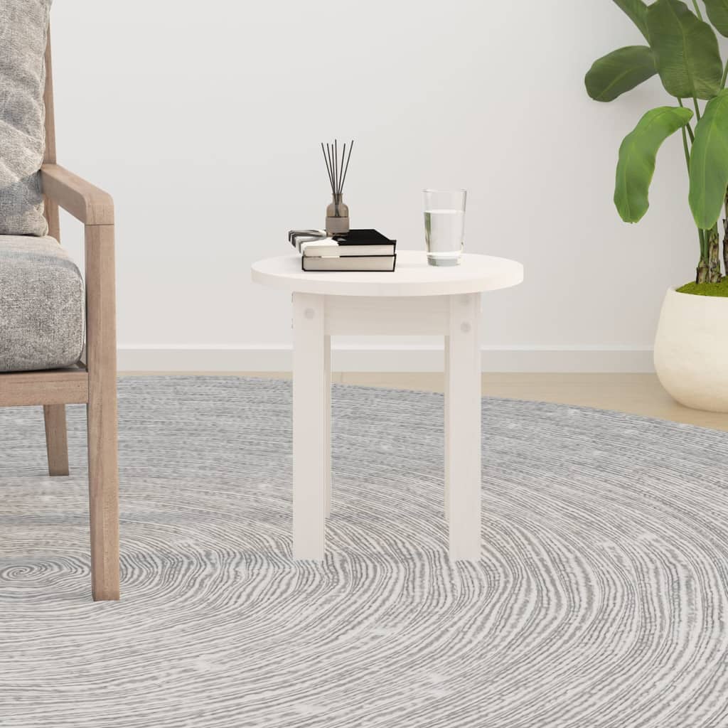 Mesa De Centro De Madera Maciza De Pino Ø35X35 Cm
