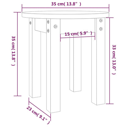 Mesa De Centro De Madera Maciza De Pino Ø35X35 Cm