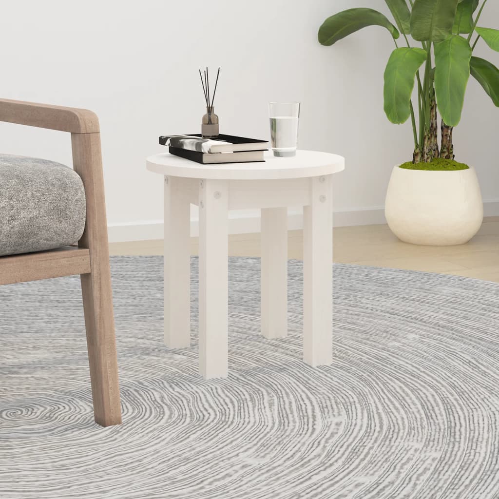Mesa De Centro De Madera Maciza De Pino Ø35X35 Cm
