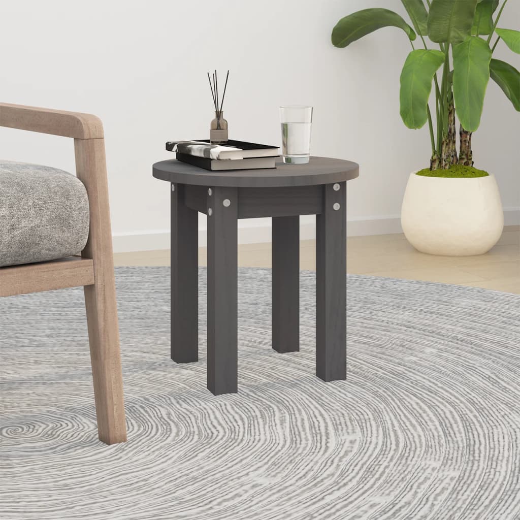 Mesa De Centro De Madera Maciza De Pino Ø35X35 Cm
