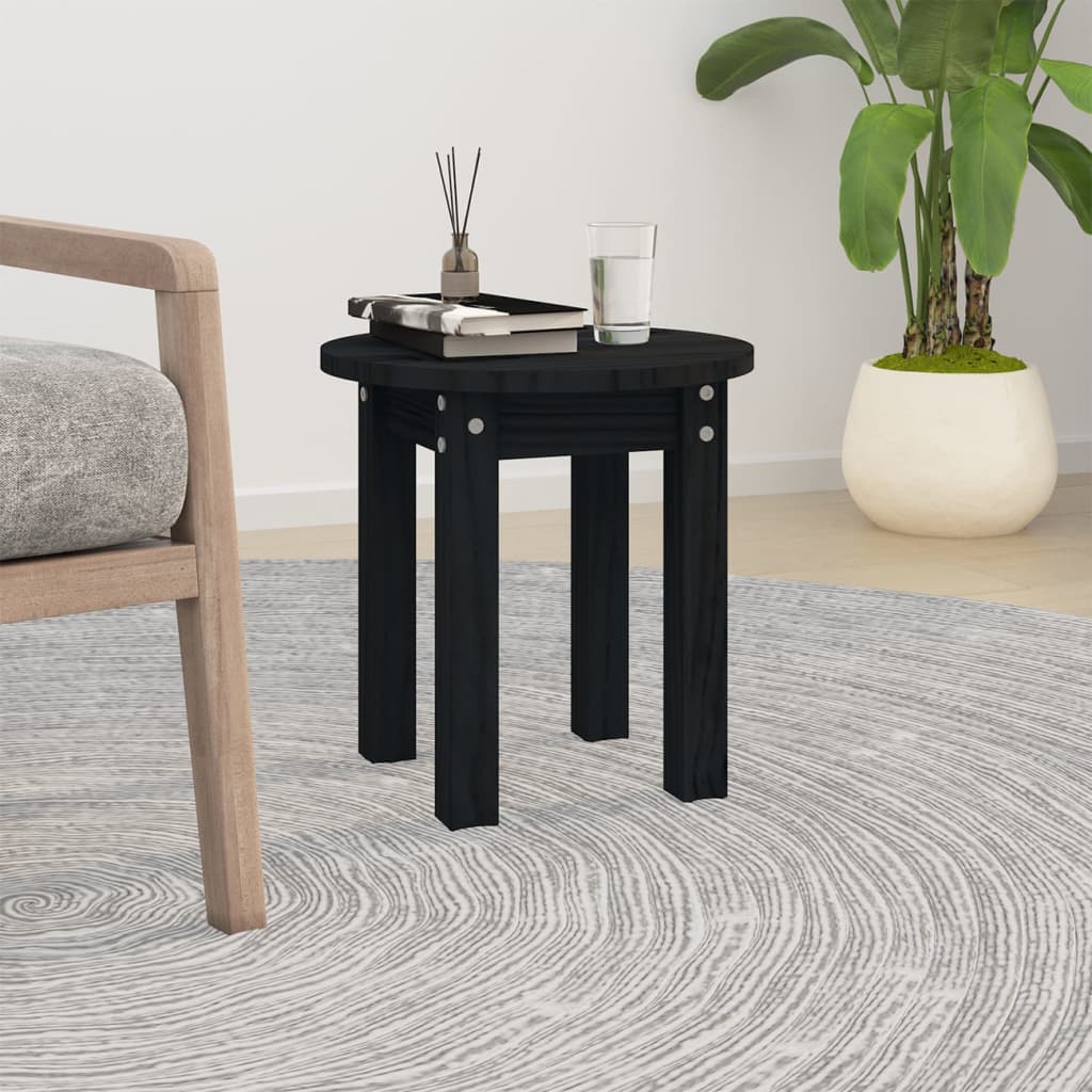 Mesa De Centro De Madera Maciza De Pino Ø35X35 Cm