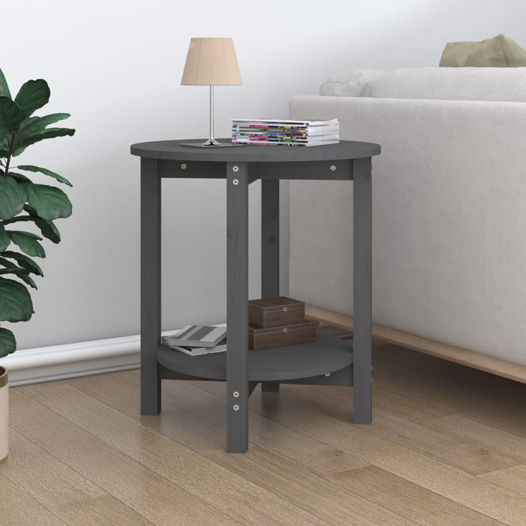 Mesa De Centro De Madera Maciza De Pino Ø55X60 Cm