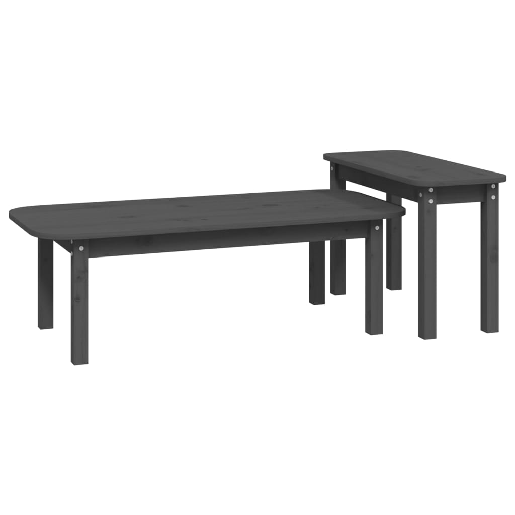 Juego De Mesas De Centro 2 Piezas Madera Maciza De Pino
