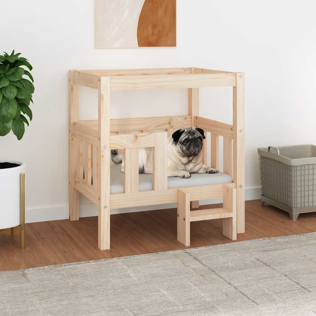 Cama Para Perros Madera Maciza De Pino 95,5X73,5X900 Cm