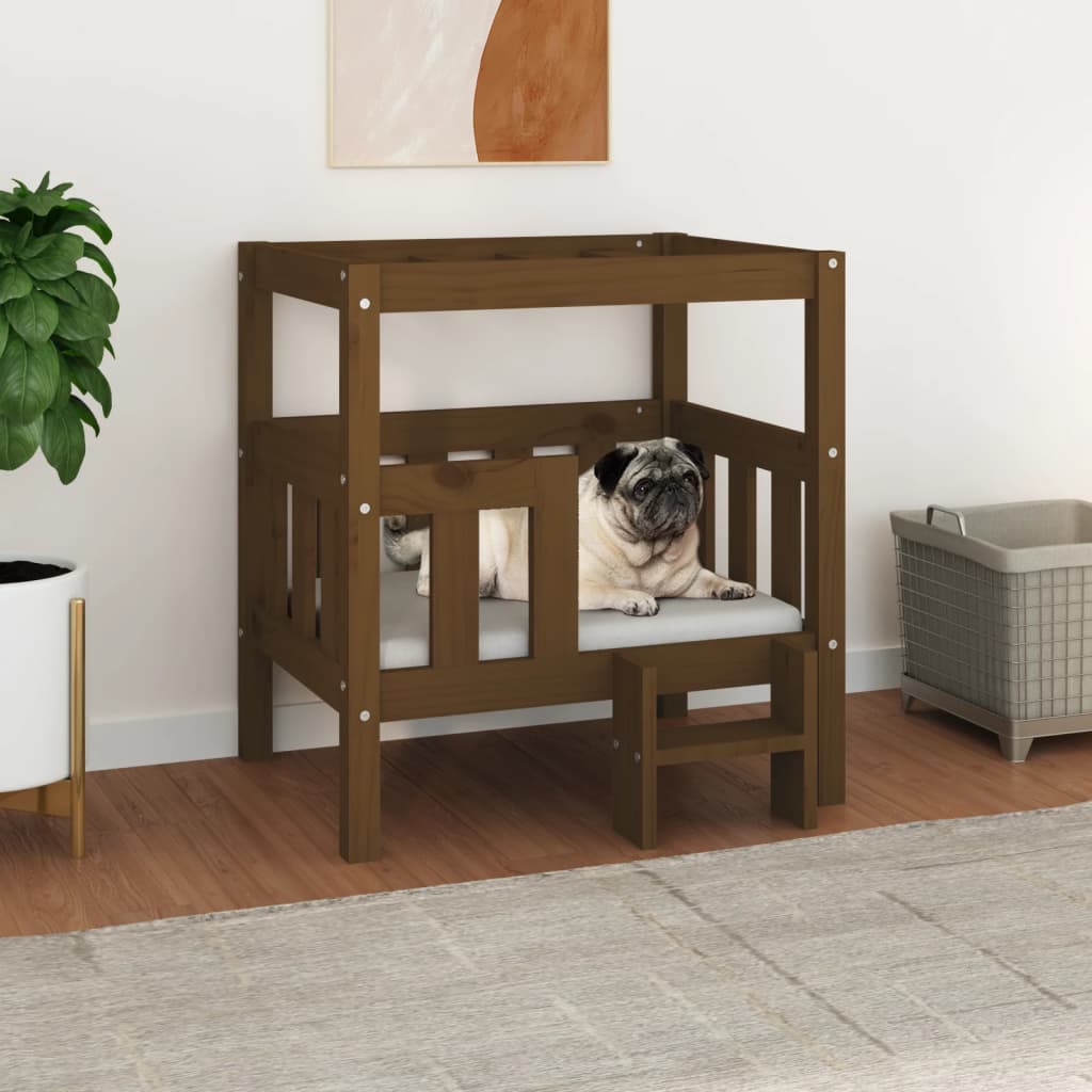 Cama Para Perros Madera Maciza De Pino 95,5X73,5X900 Cm
