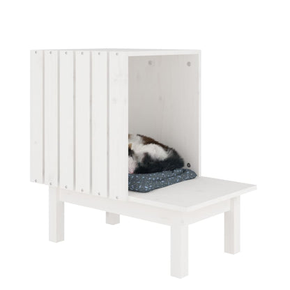 Casa Para Gatos De Madera Maciza De Pino 60X36X60 Cm