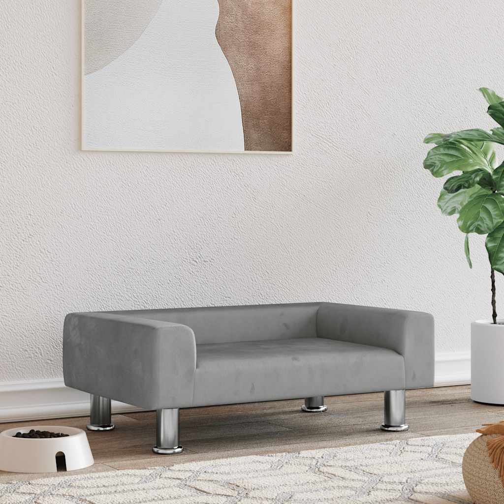 Cama Para Perros De Terciopelo Negra 70X45X26,5 Cm