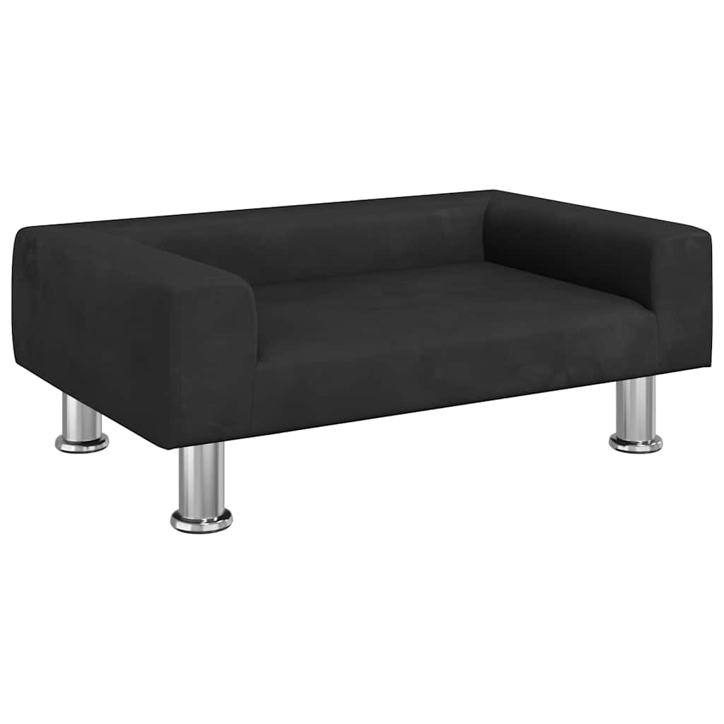 Cama Para Perros De Terciopelo Negra 70X45X26,5 Cm