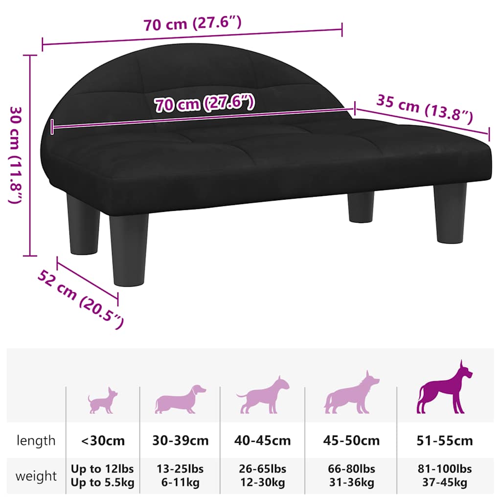Cama Para Perros De Negra 70X52X30 Cm