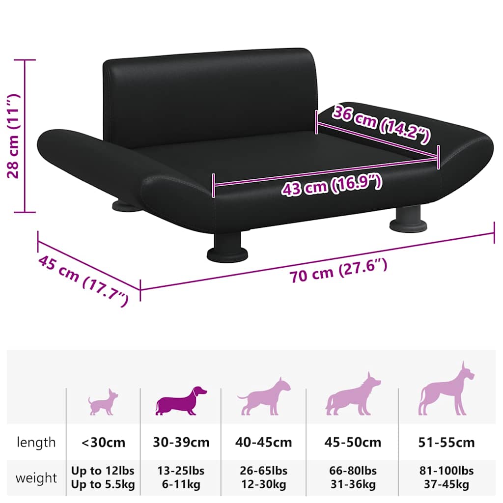 Cama Para Perros De Negra 70X45X28 Cm