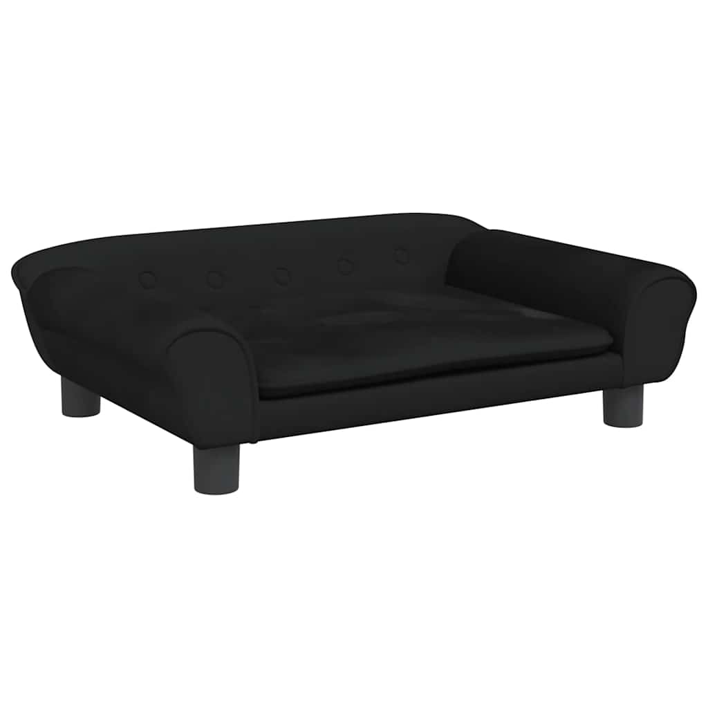 Cama Para Perros De Terciopelo Negra