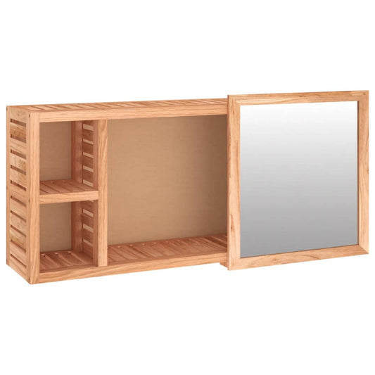 Armario Con Espejo Madera Maciza Nogal 80X17X34 Cm