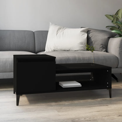 Mesa De Centro Madera Contrachapada Blanco Brillo 100X50X45 Cm