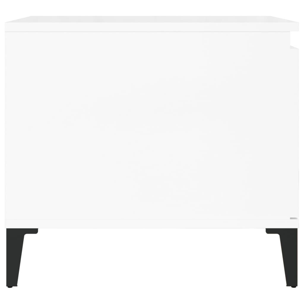 Mesa De Centro Madera Contrachapada Blanco Brillo 100X50X45 Cm