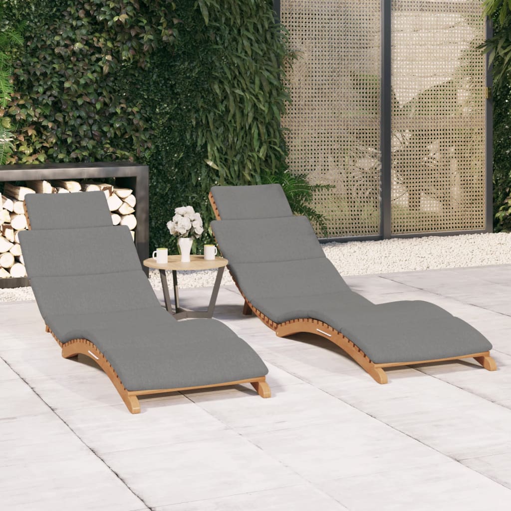 Tumbona Plegable Con Cojín Crema Madera Maciza De Teca