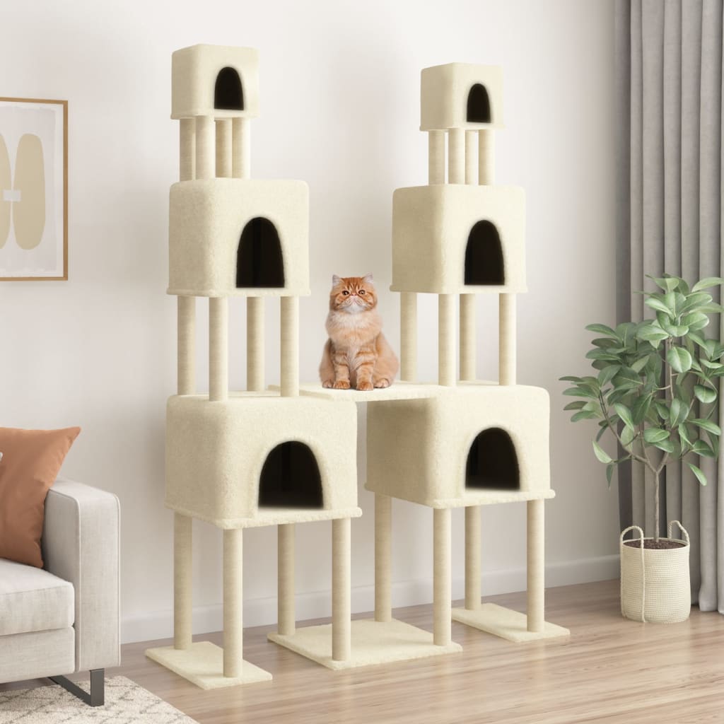 Rascador Para Gatos Con Postes De Sisal Color 199 Cm