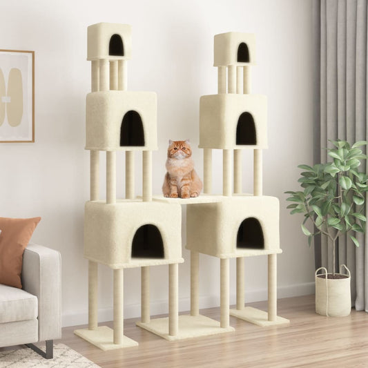 Rascador Para Gatos Con Postes De Sisal Color 199 Cm