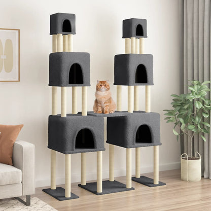 Rascador Para Gatos Con Postes De Sisal Color 199 Cm