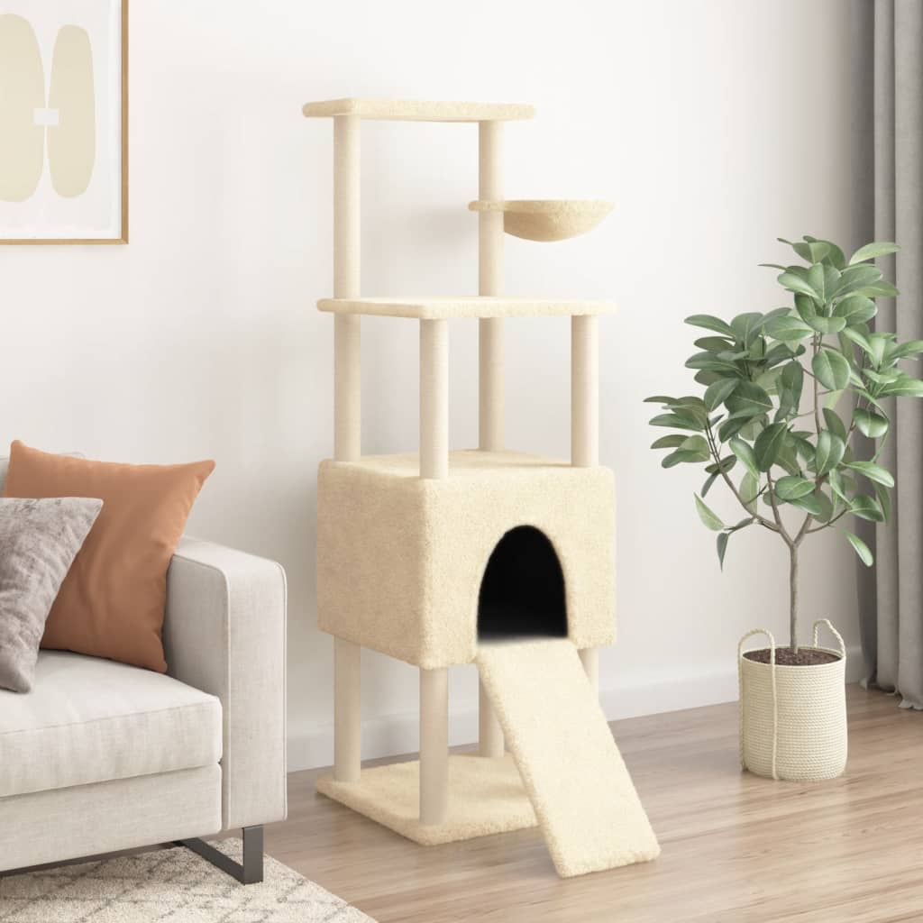 Rascador Para Gatos Con Postes De Sisal 153 Cm