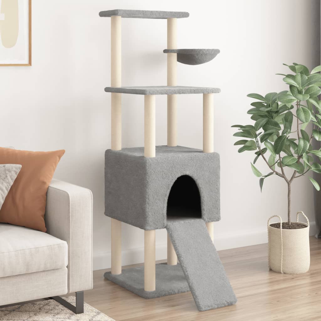 Rascador Para Gatos Con Postes De Sisal 153 Cm