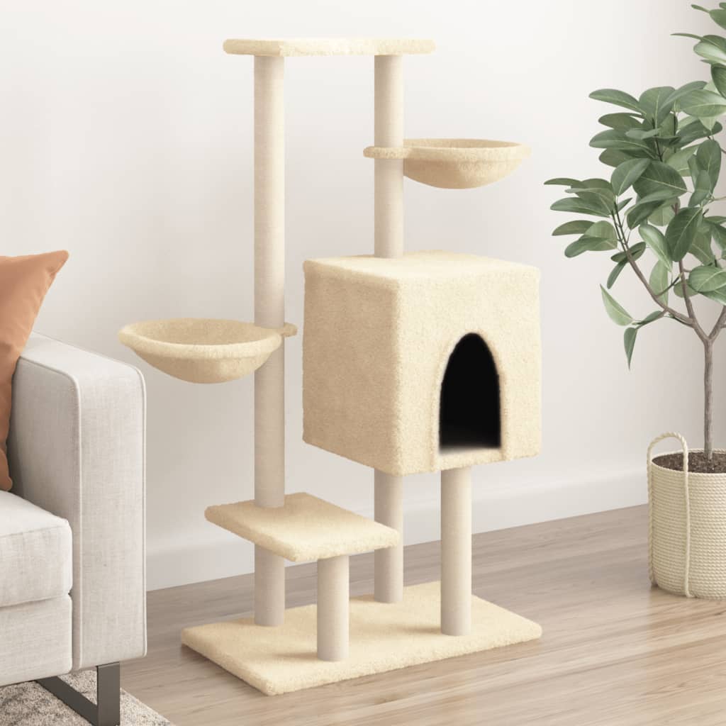 Rascador Para Gatos Con Postes De Sisal Color 117 Cm