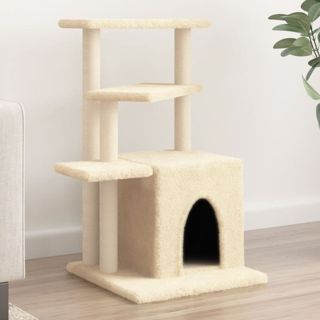 Rascador Para Gatos Con Postes De Sisal 83,5 Cm