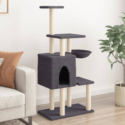 Rascador Para Gatos Con Postes De Sisal 131 Cm