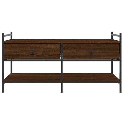 Mesa De Centro Madera De Ingeniería Roble Marrón 99X50X50 Cm