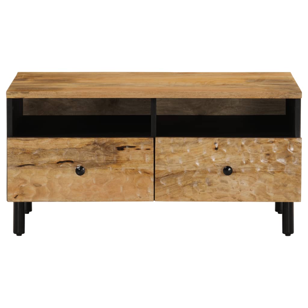 Mesa De Centro De Madera Maciza Mango 80X54X40 Cm