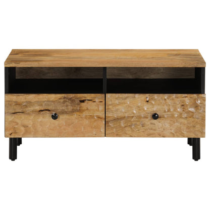 Mesa De Centro De Madera Maciza Mango 80X54X40 Cm
