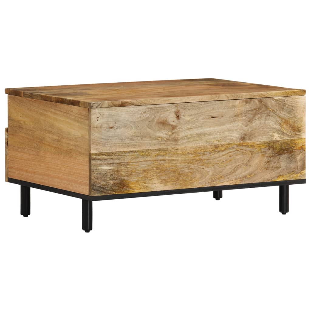 Mesa De Centro De Madera Maciza Mango 80X54X40 Cm