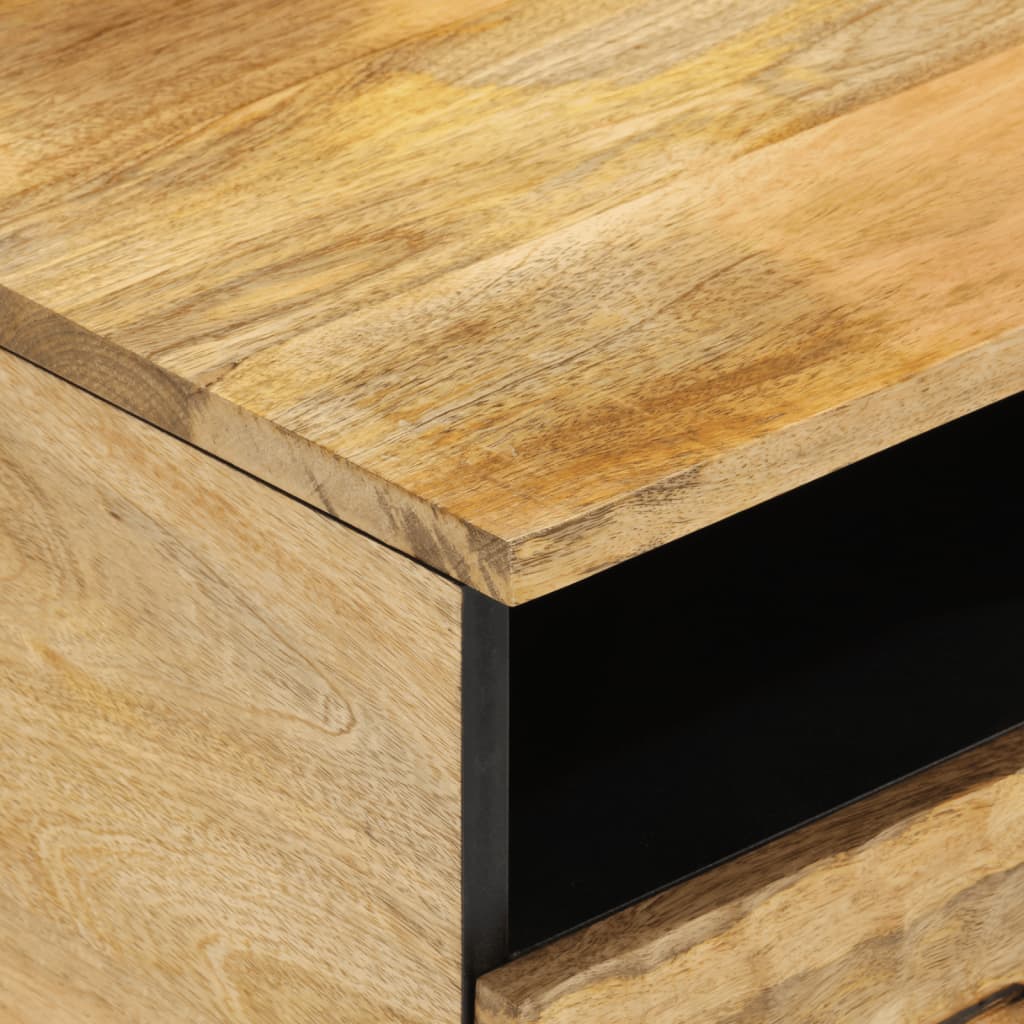 Mesa De Centro De Madera Maciza Mango 80X54X40 Cm