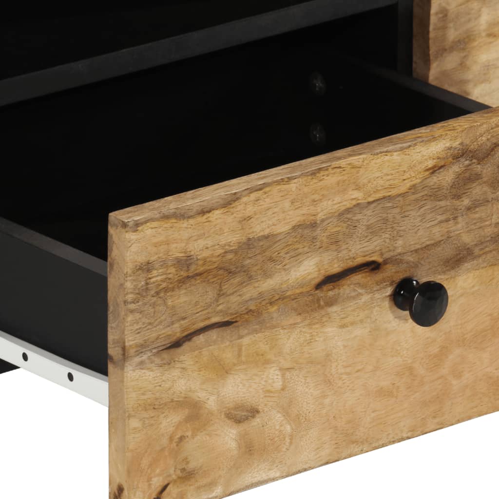 Mesa De Centro De Madera Maciza Mango 80X54X40 Cm