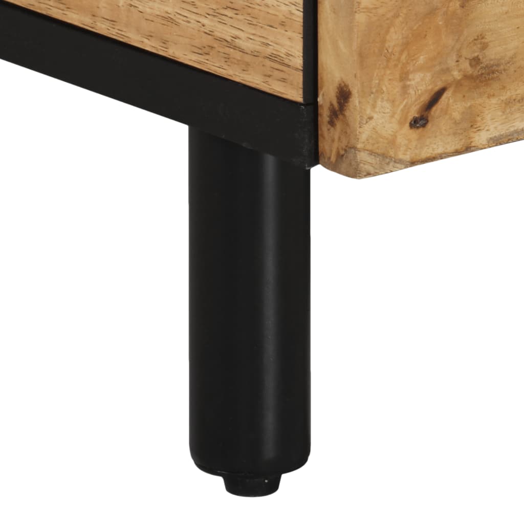 Mesa De Centro De Madera Maciza Mango 80X54X40 Cm