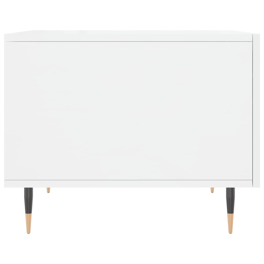 Mesa De Centro Madera De Ingeniería Brillo Blanco 50X50X40 Cm