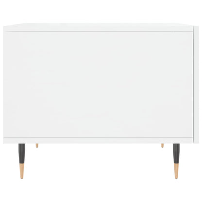 Mesa De Centro Madera De Ingeniería Brillo Blanco 50X50X40 Cm