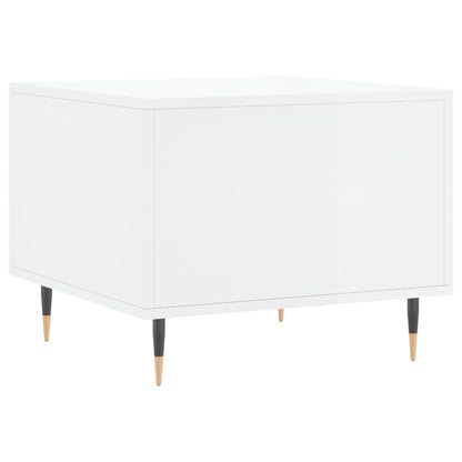 Mesa De Centro Madera De Ingeniería Brillo Blanco 50X50X40 Cm