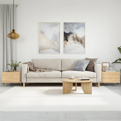 Mesa De Centro Madera De Ingeniería Brillo Blanco 50X50X40 Cm