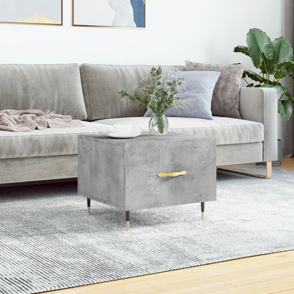 Mesa De Centro Madera De Ingeniería Brillo Blanco 50X50X40 Cm