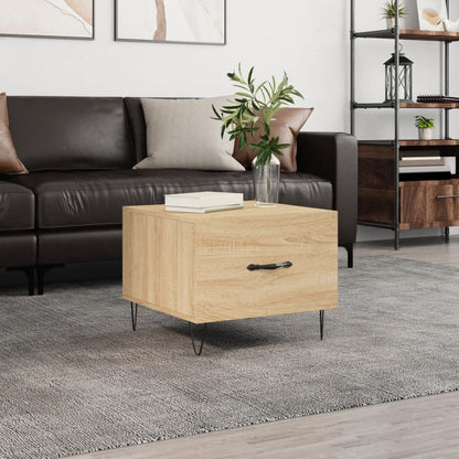 Mesa De Centro Madera Contrachapada Roble Marrón 50X50X40 Cm